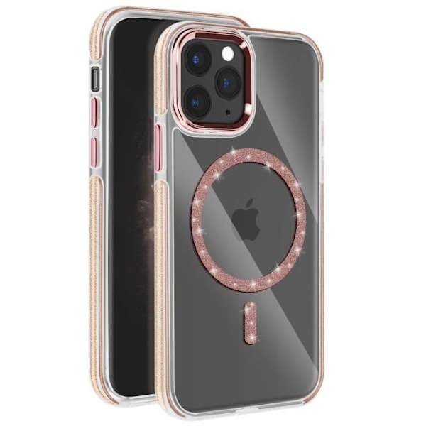 Coque MagSafe för iPhone 11 Pro Silikon Glitter Rosé Champagne Rosa