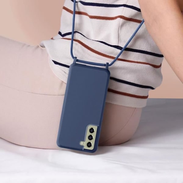 AVIZAR etui til Samsung Galaxy S21 FE - Semi-stiv midnatsblå - 80 cm rem Blå