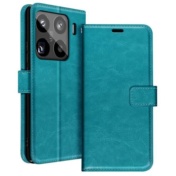 Étui til Xiaomi 15 Pro Tegnebog med Håndledsrem Mayaxess Turkis Blå