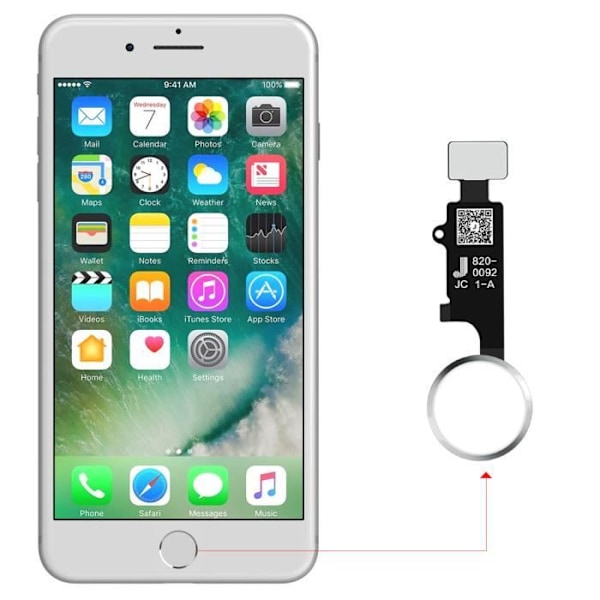 3D hemknapp för iPhone - AVIZAR - SE 2020, 8 Plus, 8, 7 Plus och 7 - Grå - Returfunktion Grå