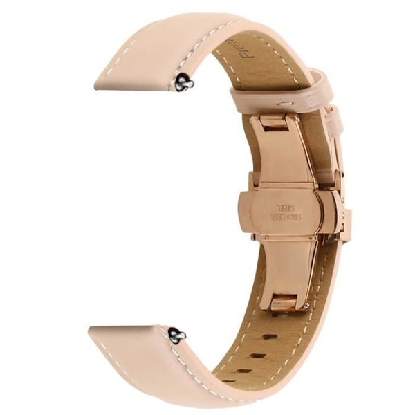 Ranneke - AVIZAR - Galaxy Watch 5/5 Pro/4 - Aito nahka - Vaaleanpunainen perhosolki Rosa