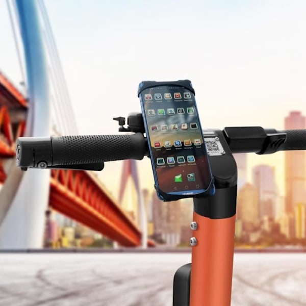 Smartphonestöd - 4SMARTS - City - Styrfäste - Kompatibel 4 till 6 tum - Svart Svart