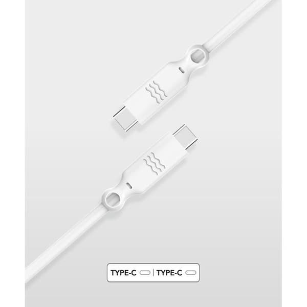 USB C-kabel - Just Green - 2 m - 100 % Genanvendelig - 3A - Hvid