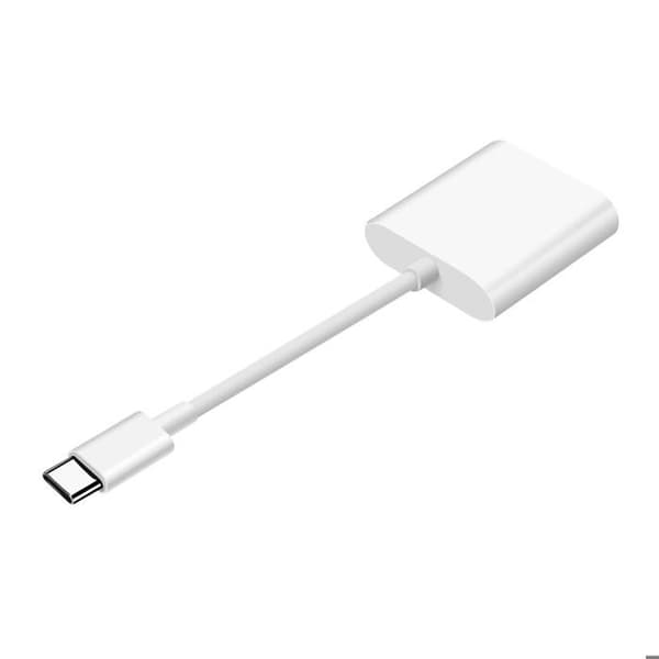 USB-C-adapter - AVIZAR - SD-kortläsare - Vit - Kompakt - Stöd för SD
