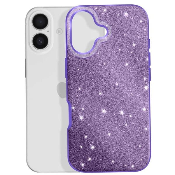 Cover til iPhone 17 - AVIZAR - Bi-Materiale - Glitrende - Skærmbeskyttelse - Strop Tilbehør Lila