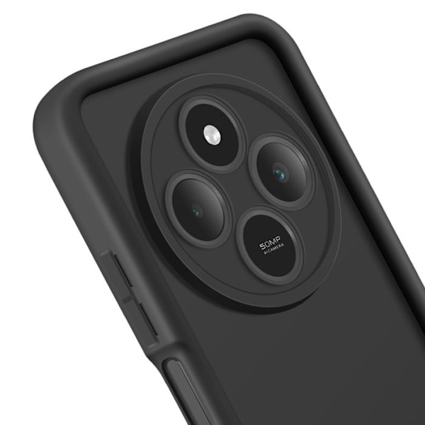 Coque för Xiaomi Redmi 14C Silikon Mjuk Beröring Förhöjda Kanter Svart Svart
