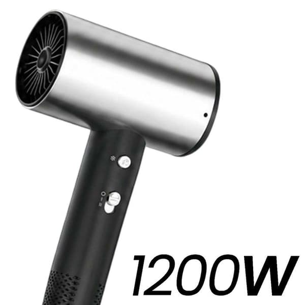 Ergonomisk Hårtørrer 1200W med Multi-Ventilationssystem Sort / Sølv Svart