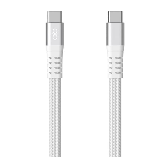 USB-C-kabel - FORCE POWER - Effekt 60W 3A - Förstärkt platt 1.2m - Flätad nylon - Magnetisk förvaring