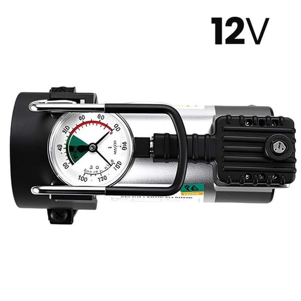 Bärbar luftkompressor - AVIZAR - 12V/120W - 250 PSI - Analog manometer - ABS/metall