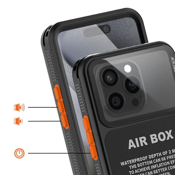 Cover til iPhone 6.7" 12 Pro Max til 16 Pro Max med fuld IP68 beskyttelse Shellbox Sort Svart