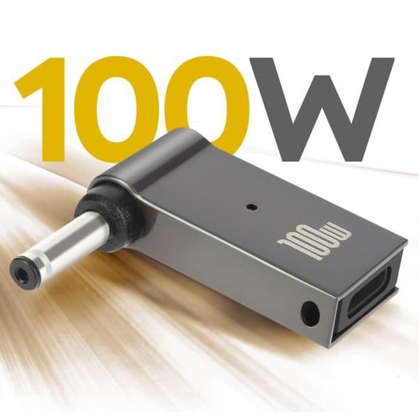USB-C Latausadapteri - AVIZAR - ADA-100W-C026 - 100W - DC 4.0 x 1.35mm - Taskumuotoilu Grå