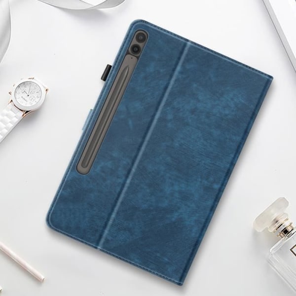 Etui - Samsung - Galaxy Tab S9 Plus/S9 FE Plus - Blå - Ekologisk läder - Video-stöd Blå
