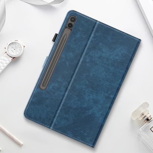 Etui - Samsung - Galaxy Tab S9 Plus/S9 FE Plus - Blå - Øko-læder - Video støtte Blå