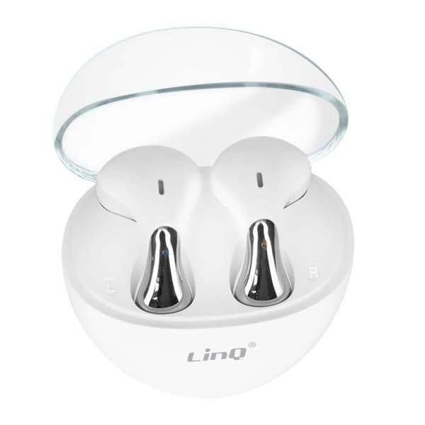 Bluetooth-hörlurar - LINQ - Vattendroppe - Batteritid 5H - In-ear - Touch. Vit