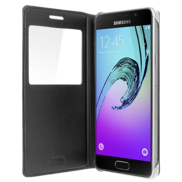 Fodral till Samsung Galaxy A5 2016 modell S-view med displayfönster - Svart