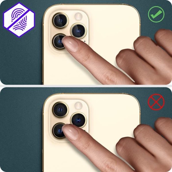 Skydd för kamera - Apple - iPhone 12 Pro Max - Härdat glas - Anti-spår - Repbeständig Vit