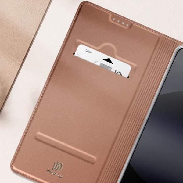 Redmi Note 14 5G - Satinvaikutteinen Kuorinetti, Korttipidike, Video Tuki, Dux Ducis, Champagne Vaaleanpunainen Rosa