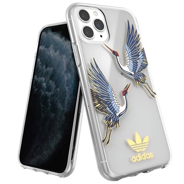 Silikonikotelo iPhone 11 Prolle Colorful Bird Raised Edges Adidas Transparent