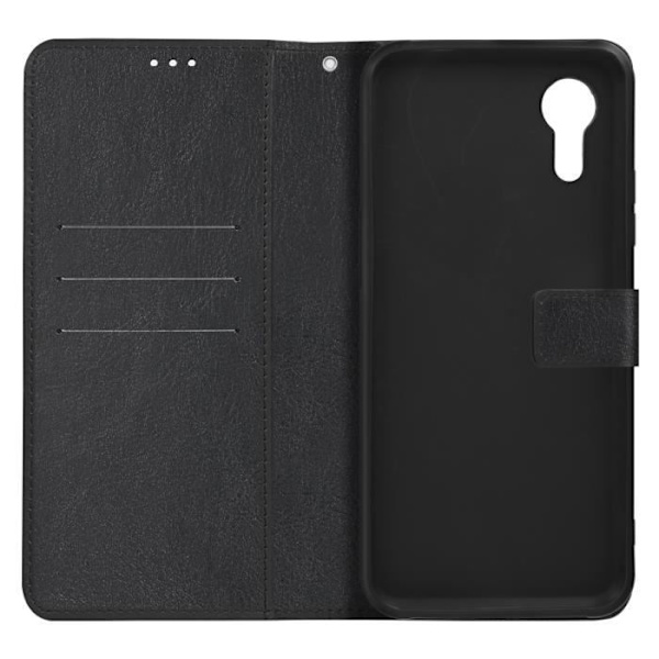 Suojakuori Samsung Galaxy Xcover 7 Vintage Design Flip Wallet Mustalle Svart
