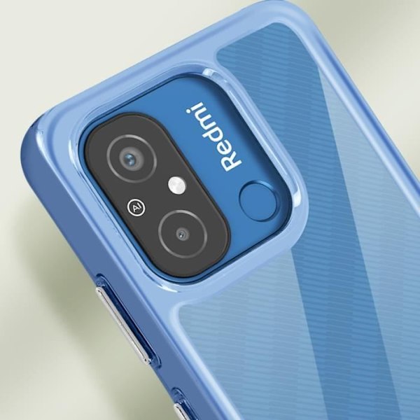 Stötsäkert fodral för Xiaomi Redmi 12C - AVIZAR - Hård rygg upphöjd kamerablock - Blå Blå