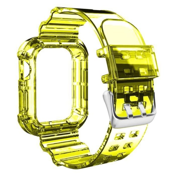 Armband för Apple Watch 49mm - AVIZAR - Silikon Bumper Justerbar transparent gul - Skydd och komfort