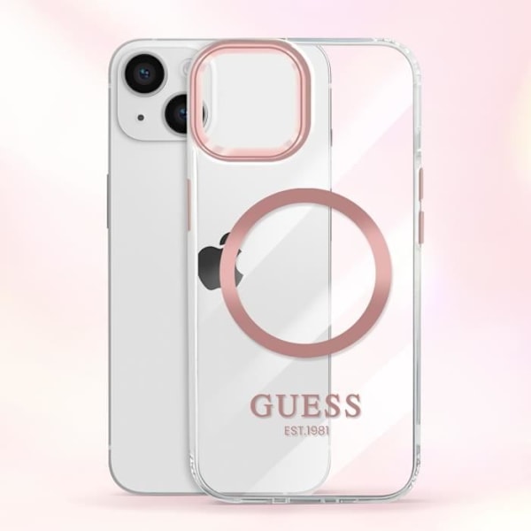 Coque för iPhone 13 MagSafe Gold Outline Guess Transparent Transparent