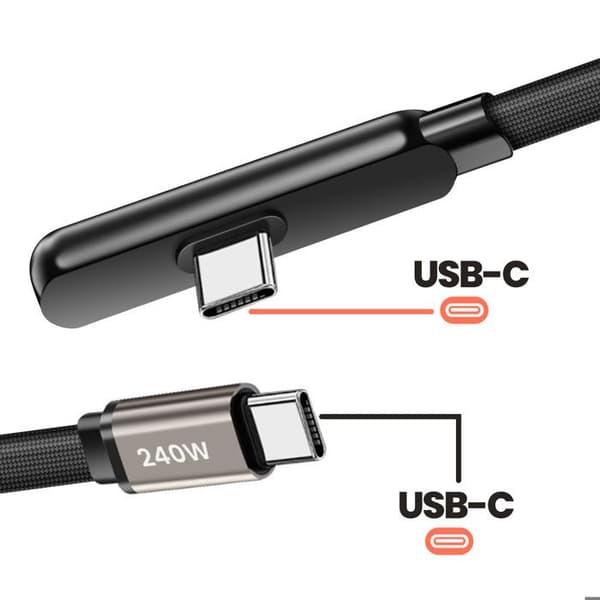 USB-C til USB-C Power Delivery 240W Bøjelig Design 1.5m Sort