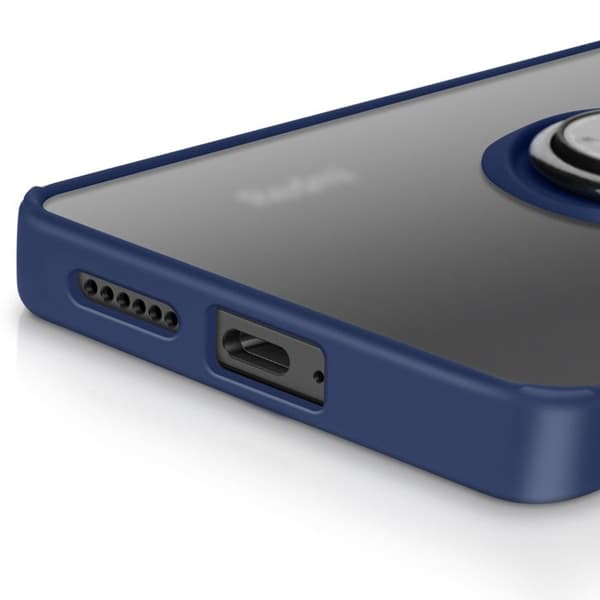 Cover - ADVISER - Xiaomi Note 14 4G - Stødabsorberende - Metalring - Blå Blå