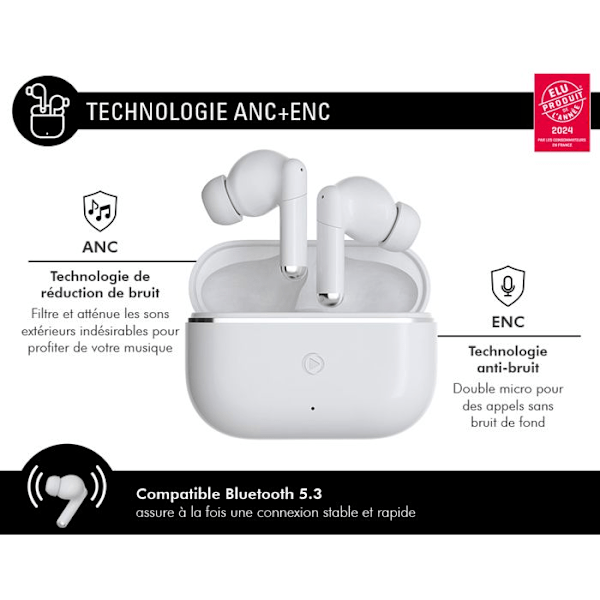 Force Play II trådlösa in-ear-hörlurar Vit Vit