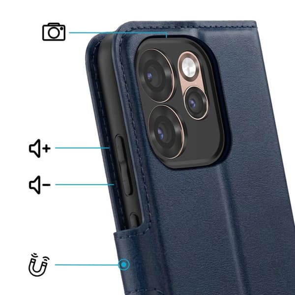 Plånboksfodral för Oppo Reno 15 Pro med quiltad effekt och ställfunktion, Mörkblå Blå