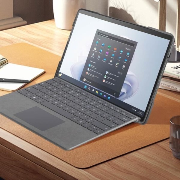 Kotelo Microsoft Surface Pro 9:lle - AVIZAR - Vahvistetut kulmat - Jalustan kahva - Musta Svart