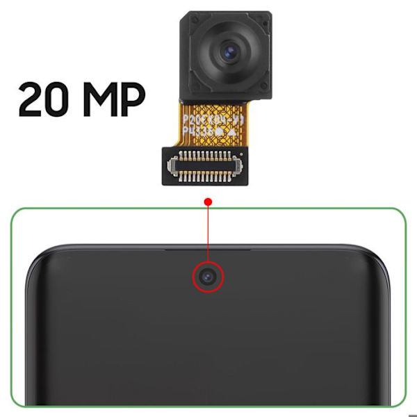 Frontkamera 20Mpx med forbindelseskabel til Xiaomi Poco X7 Sort