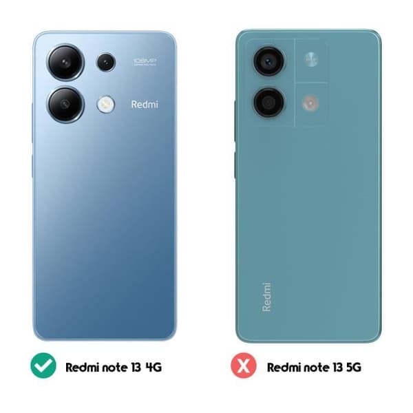 Kotelo Xiaomi Redmi Note 13 4G -lompakolle ja videotelineen samppanjavaaleanpunaiselle Ros