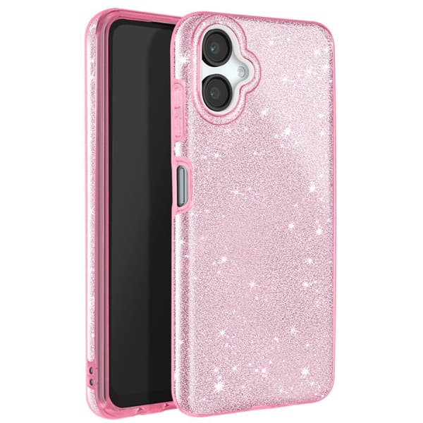 Glittrande skal för Samsung Galaxy A06 Stötsäkert Rosa Puder Rosa