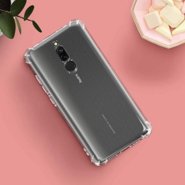 Coque - ILMOITUS - Xiaomi Redmi 8 / 8A - Taipuisat Silikonit - Läpinäkyvä Valkoinen - Kestävä Klar vit