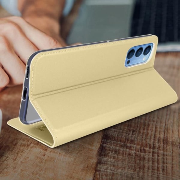 Oppo Reno 4 Case Kortholder Support Funktion Dux Ducis Guld Gul