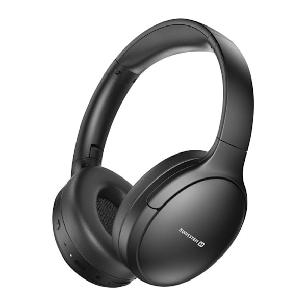 Bluetooth ANC-hovedtelefoner, vandtætte IP44, sammenklappelige med puder, Swissten Sort