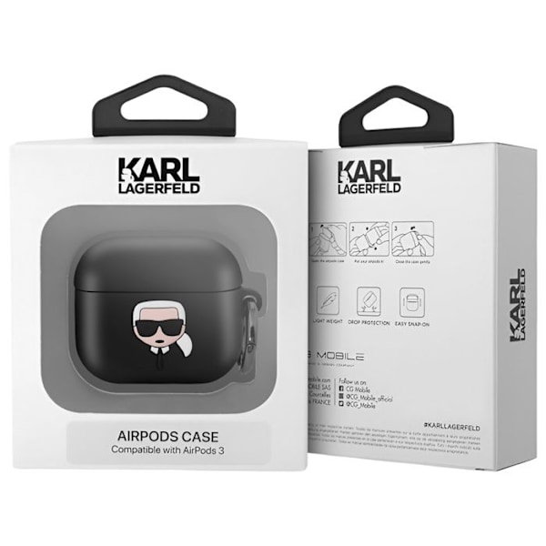 Silicone beskyttelseshætte til AirPods 3 - Karl Lagerfeld - Sort