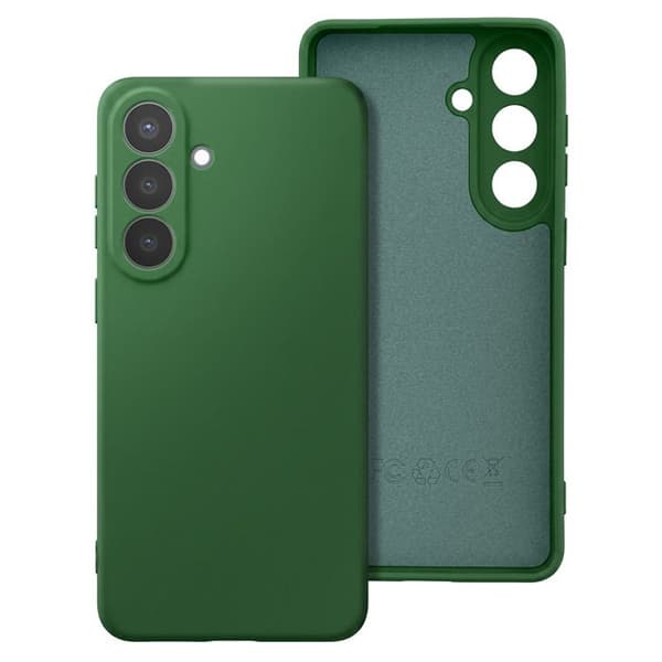 Silicone Soft-Touch-fodral för Galaxy S26 med mikrofiberfoder i mörkgrön Grön