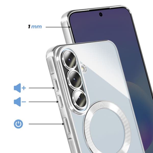 Skydd för Galaxy A57 Kompatibel med MagSafe med Grå Kromad Kant Grå