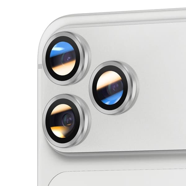 Objektivskydd - AVIZAR - iPhone 17 Pro Max - Härdat Glas - Silverkant - Repbeständig Grå