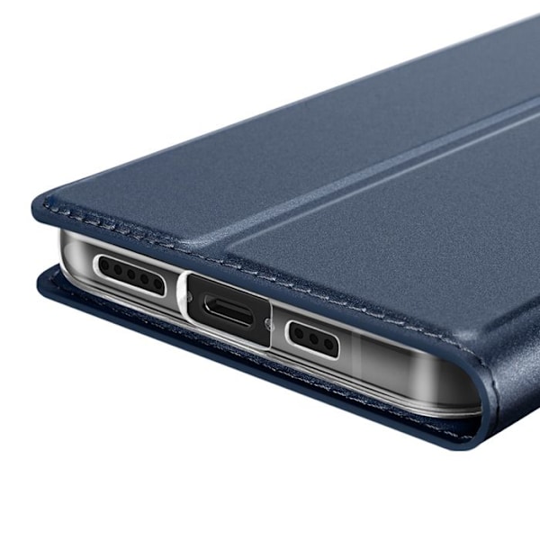 iPhone 16e kotelo Satin-vaikutus Korttipidike Video-tuki Dux Ducis Yösininen Blå