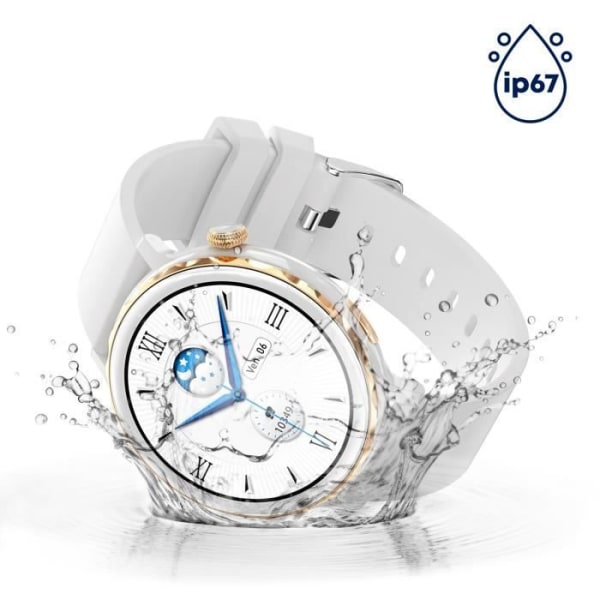 Bluetooth Connected Watch Sundhedsovervågning Opkaldsstyring Musik LinQ Silver Dial Grå