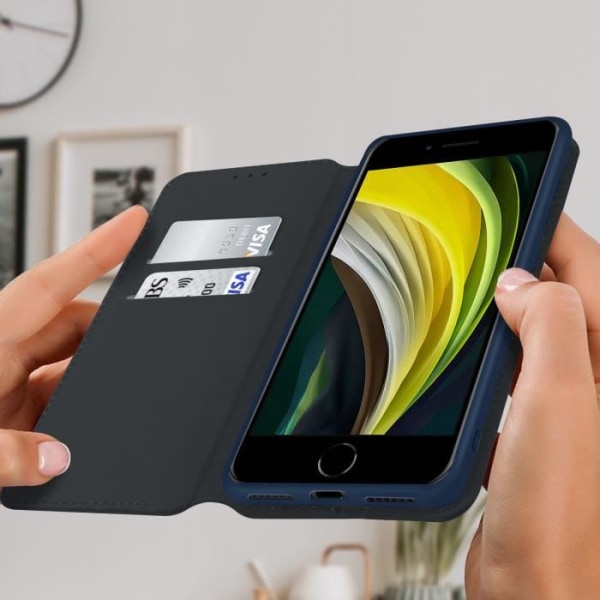 iPhone SE 2020 / 8 / 7 Fodral Folio Plånbok AVIZAR - Stödfunktion - Blå färg Blå