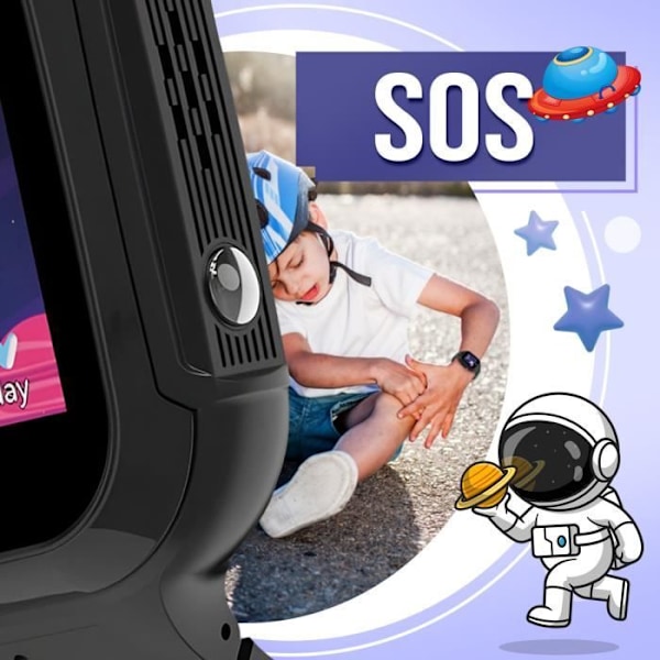 Børns WiFi Connected Watch med SIM-kort Videoopkald og GPS Forever Black Svart