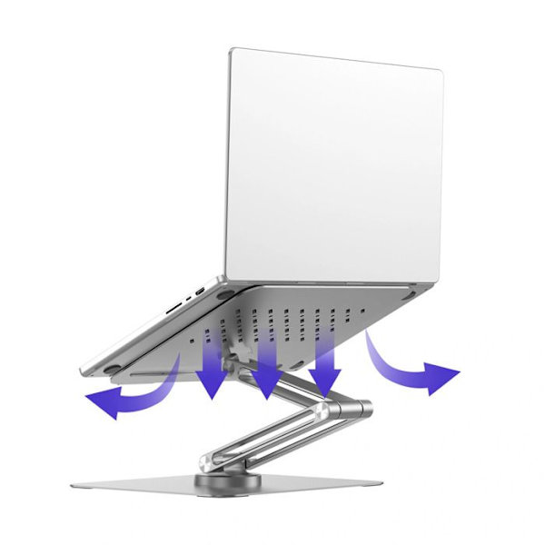 Supportbureau til bærbar computer 17'', MacBook og iPad Justerbar Foldbar wiwu Sølv