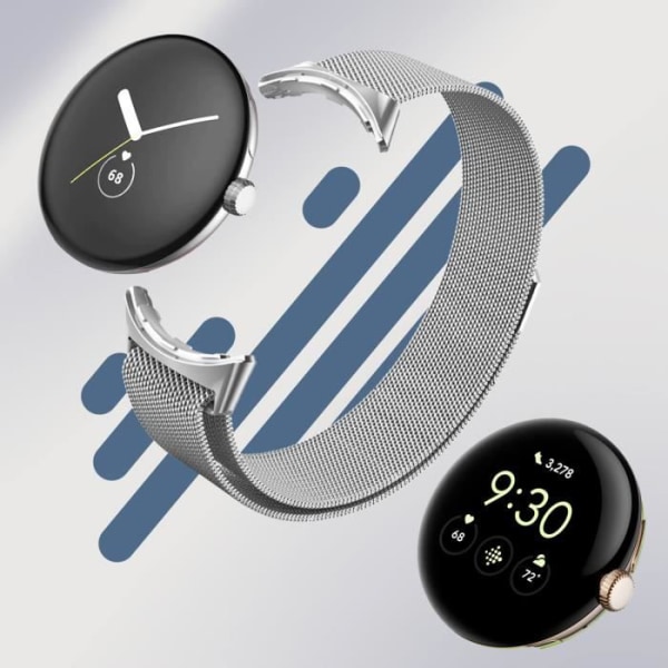 Armbånd til Google Pixel Watch - AVIZAR - Milanese Magnetic Silver Pengar