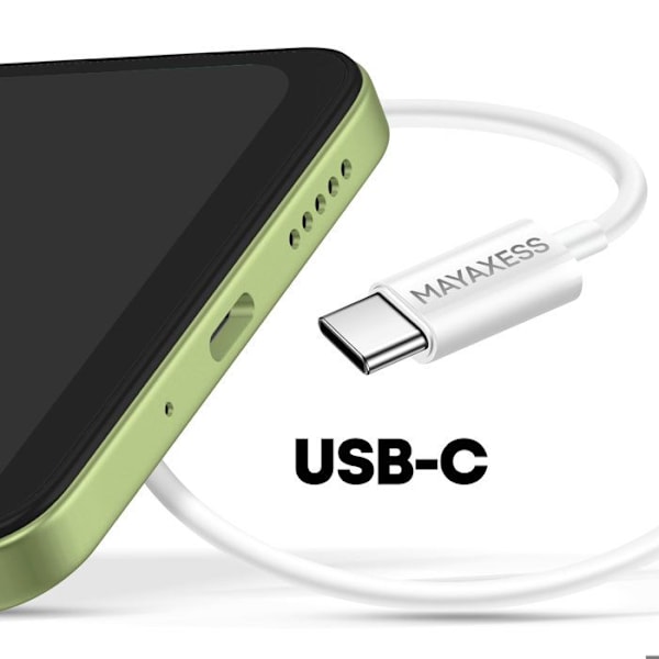 USB C Trådade Hörlurar med Inbyggd Kontrollknapp Mayaxess Vit Vit