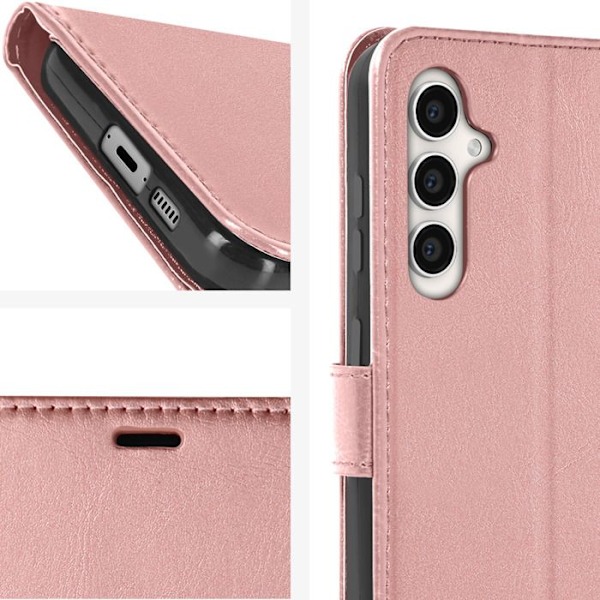 Pung etui til Samsung S23 FE - MAYAXESS - Champagne Pink - Stand og håndledsrem funktion Rosa
