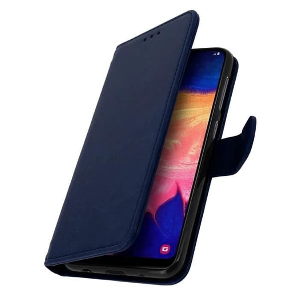 Plånboksfodral - AVIZAR - Samsung Galaxy A10 - Silikon gel - Mörkblå - Video stöd Midnattsblå